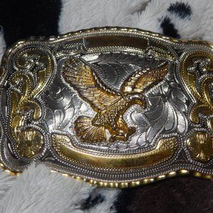 Gold and silver Eagle Belt buckle, in good condition